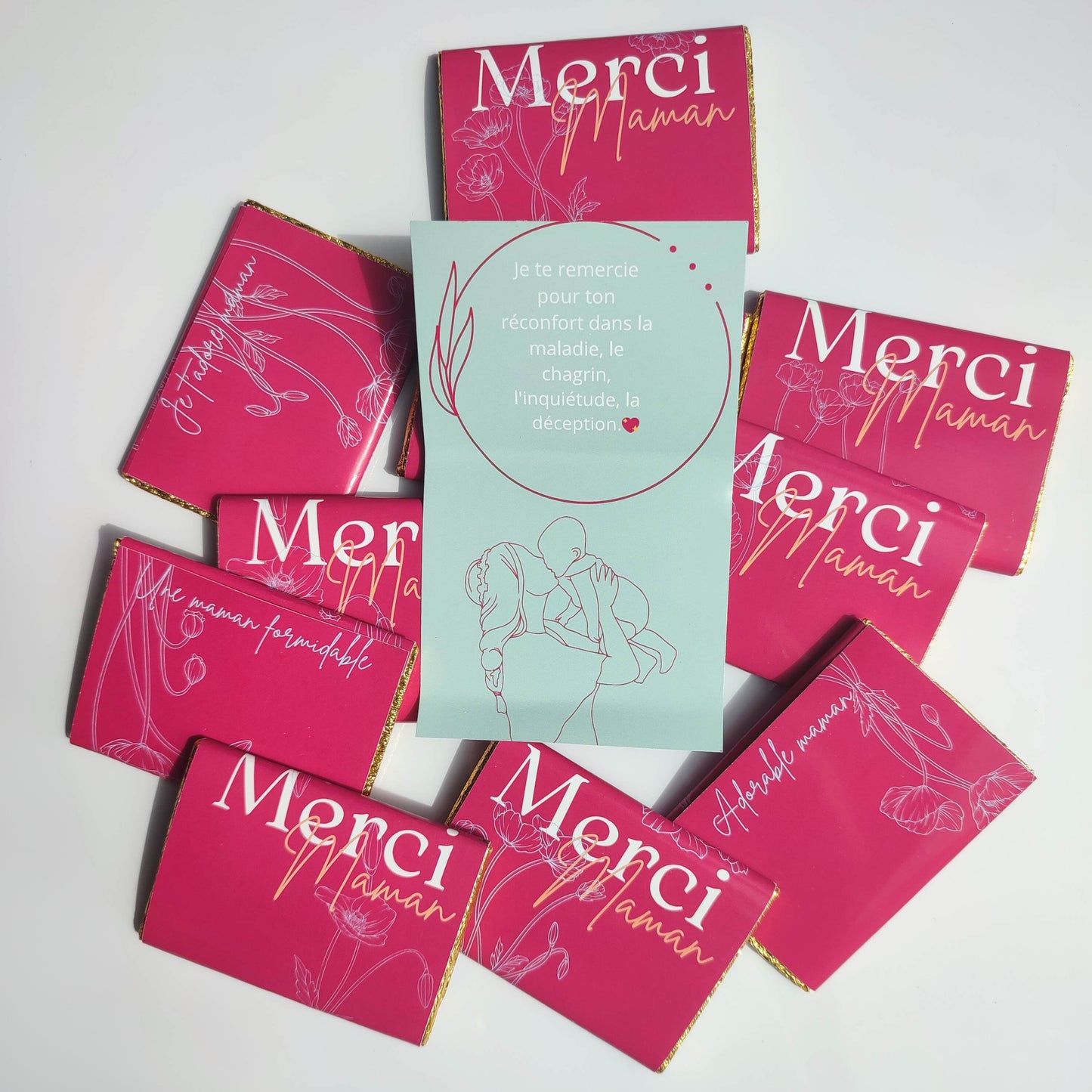Boîte de 12 chocolats- Merci maman