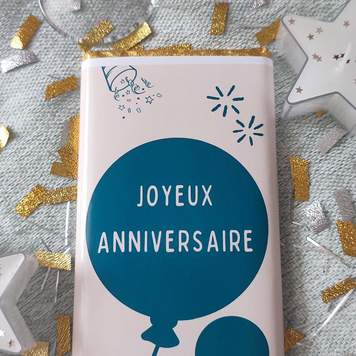 Tablette de chocolat, joyeux anniversaire