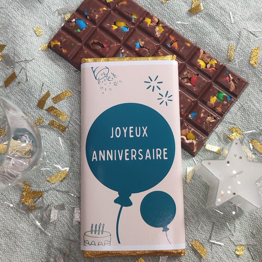 Tablette de chocolat, joyeux anniversaire