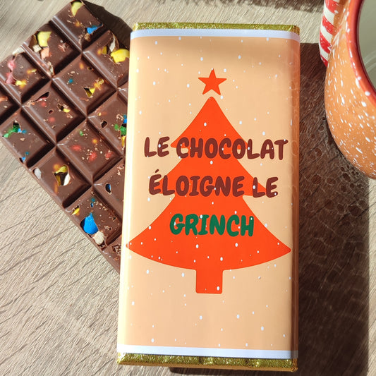 Tablette de chocolat, le chocolat éloigne le Grinch